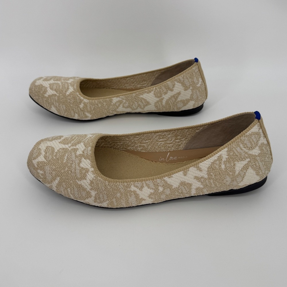 Rothy's Beige & Cream Jacquard Ballet Flats - Picture 6 of 11